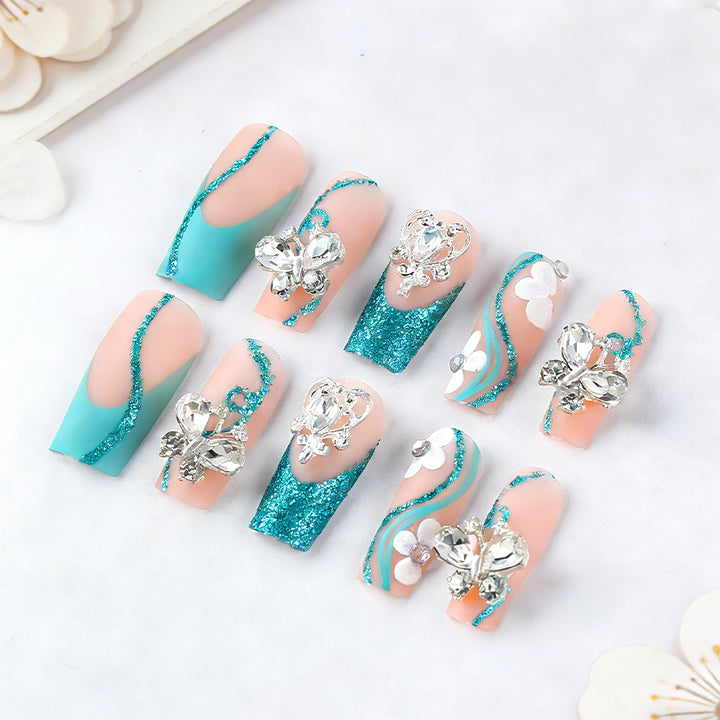 Luxury Crystal-Embellished Press-On Nails Stornfield