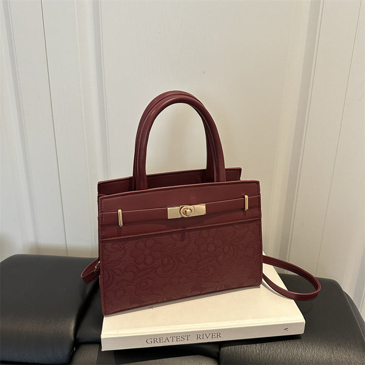Elegant Embossed Handheld Satchel