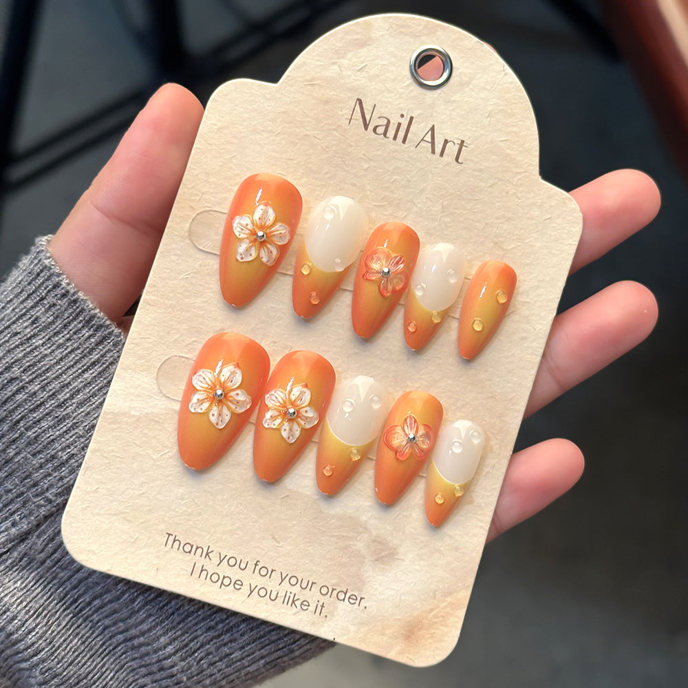 Floral-Decorated Press-On Nail Set Stornfield