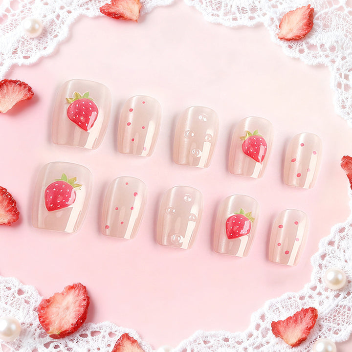 Strawberry-Themed Decorative Press-On Nails Stornfield