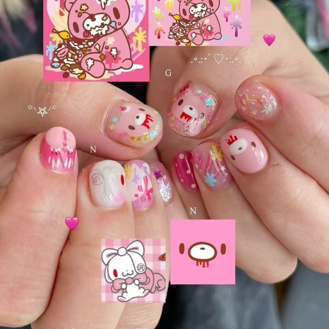 Cute Character Press-On Nail Art Set Stornfield