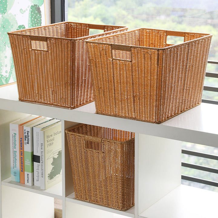 Rectangular Woven Storage Bin with Ergonomic Handles Stornfield