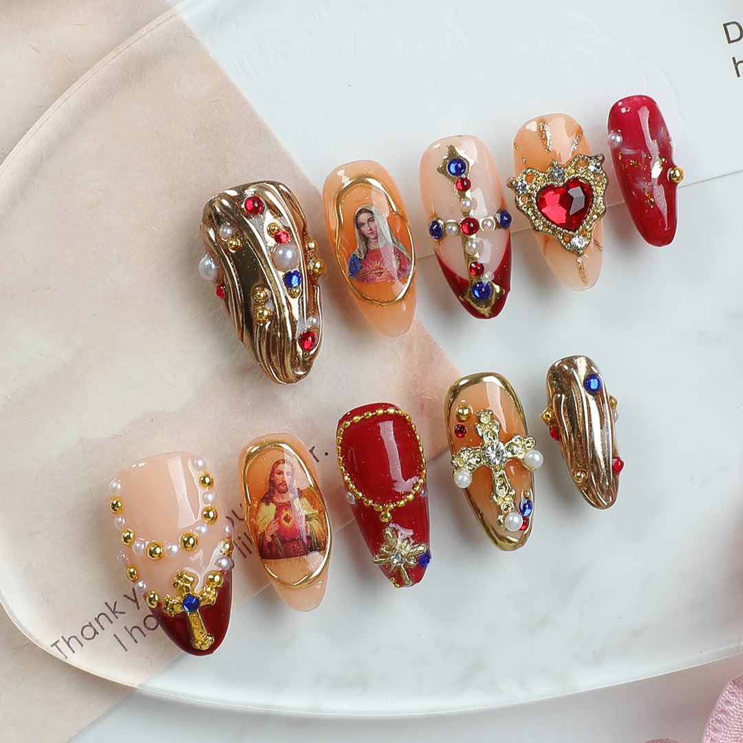 Elegant Artificial Nails with Decoration Stornfield