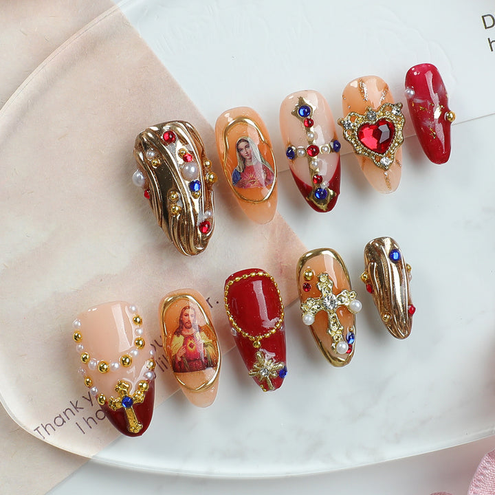 Elegant Artificial Nails with Decoration Stornfield