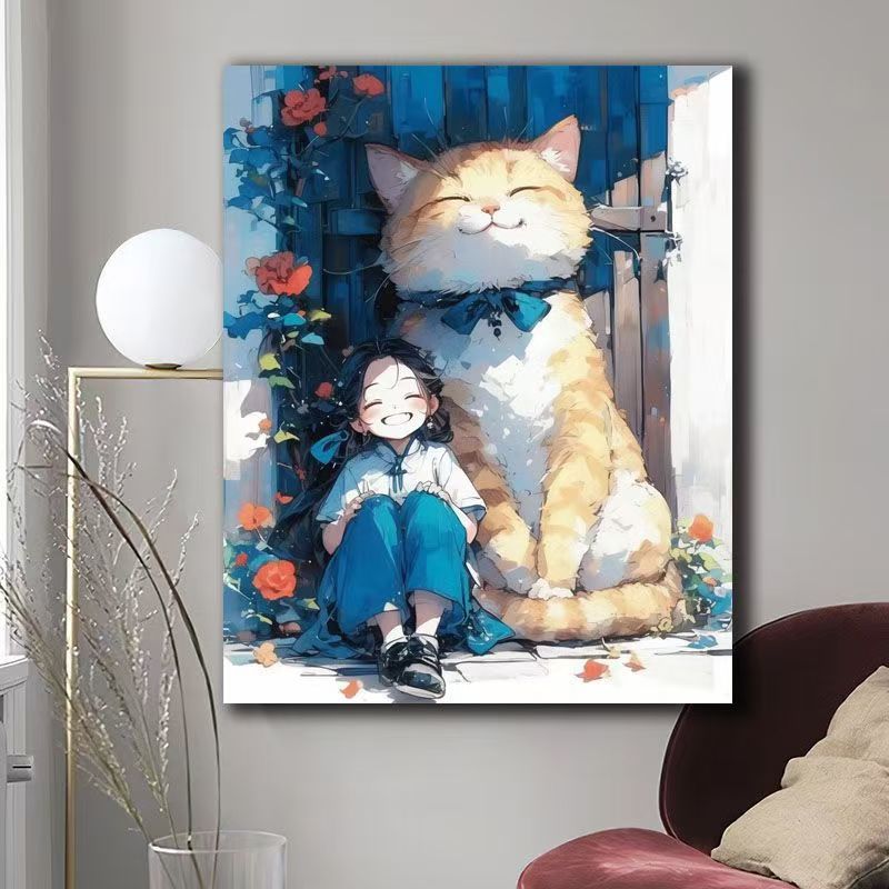 Illustrated Cat-Themed Wall Art Stornfield