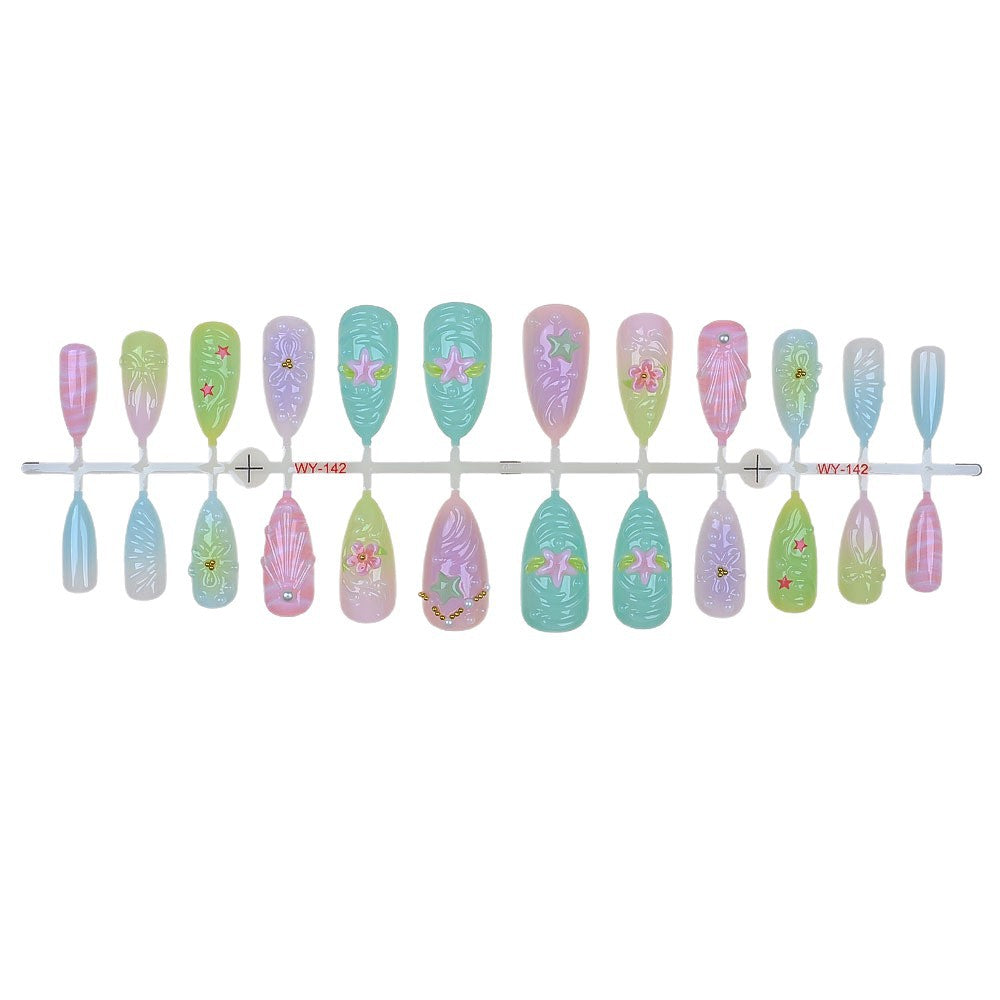 Artistic Nature-Inspired Press-On Nail Set Stornfield