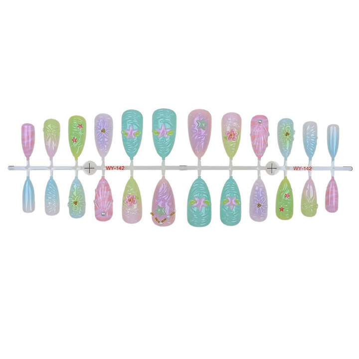 Artistic Nature-Inspired Press-On Nail Set Stornfield