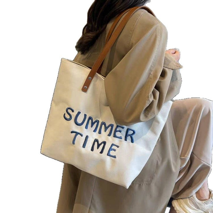 Beach bag with embroidered summer motif Stornfield