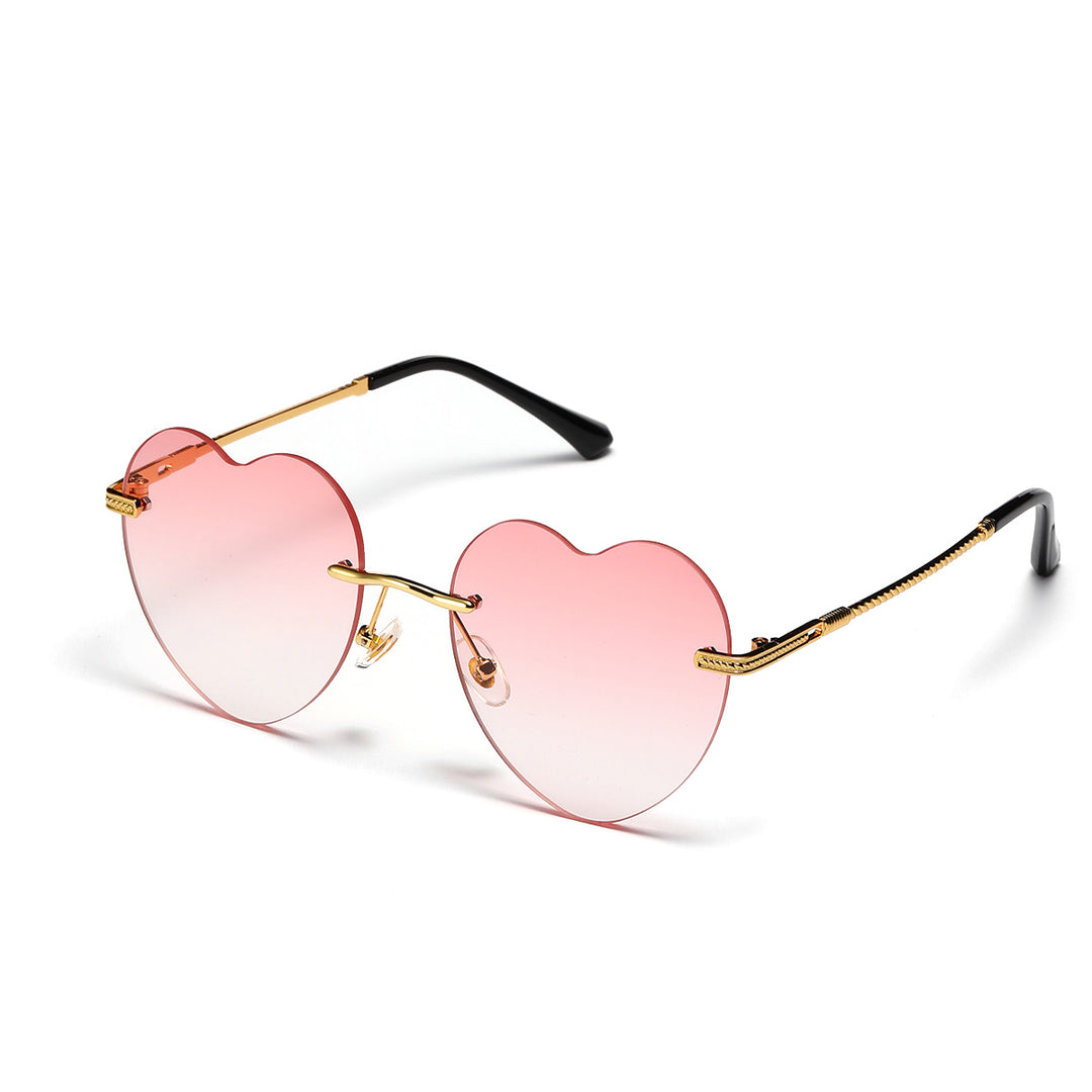 Ladies trendy heart sunglasses with mirrored lenses Stornfield