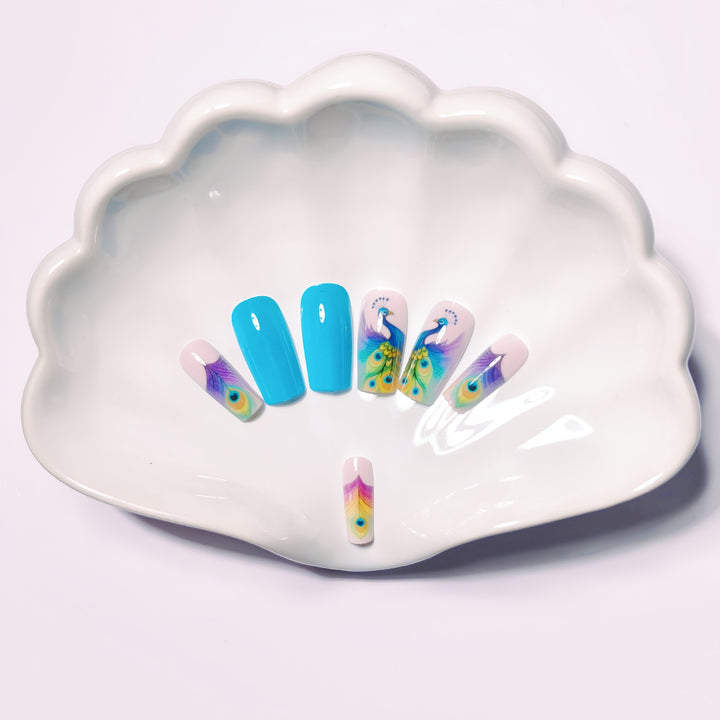 Creative Nail Art with Peacock Design Stornfield