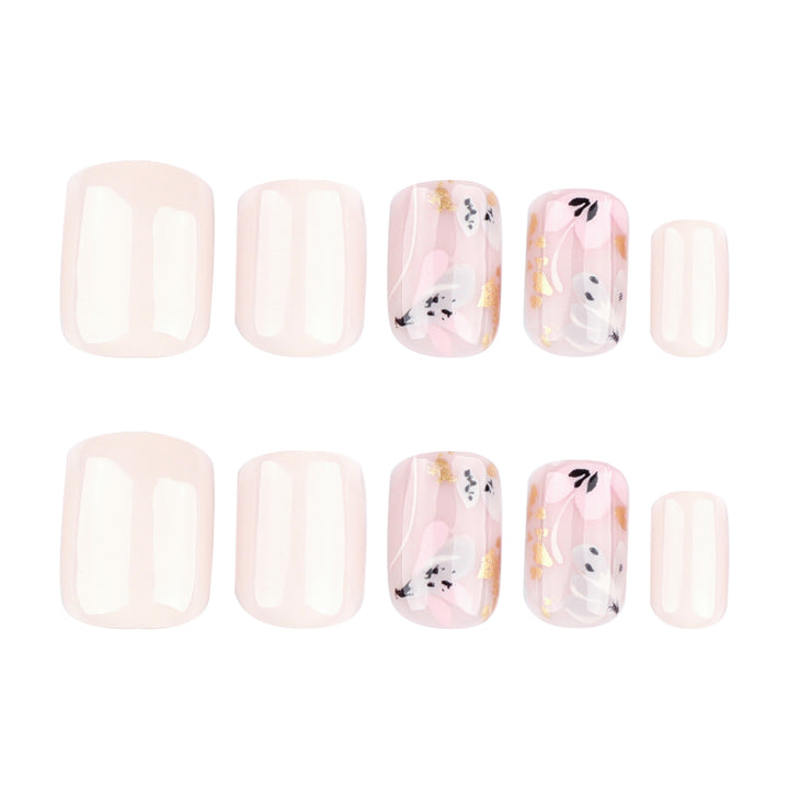 Elegant Artificial Nail Design with Floral Accents Stornfield