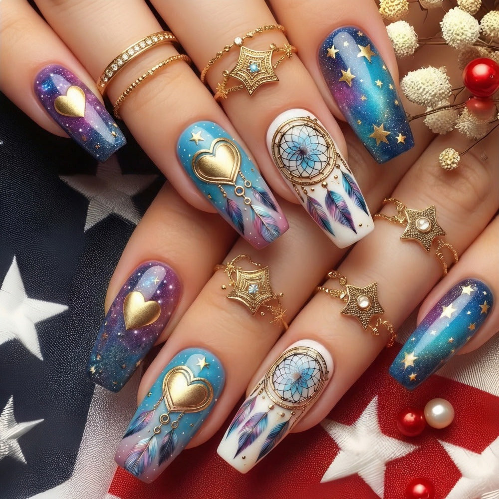 Dreamcatcher motif artificial nails Stornfield