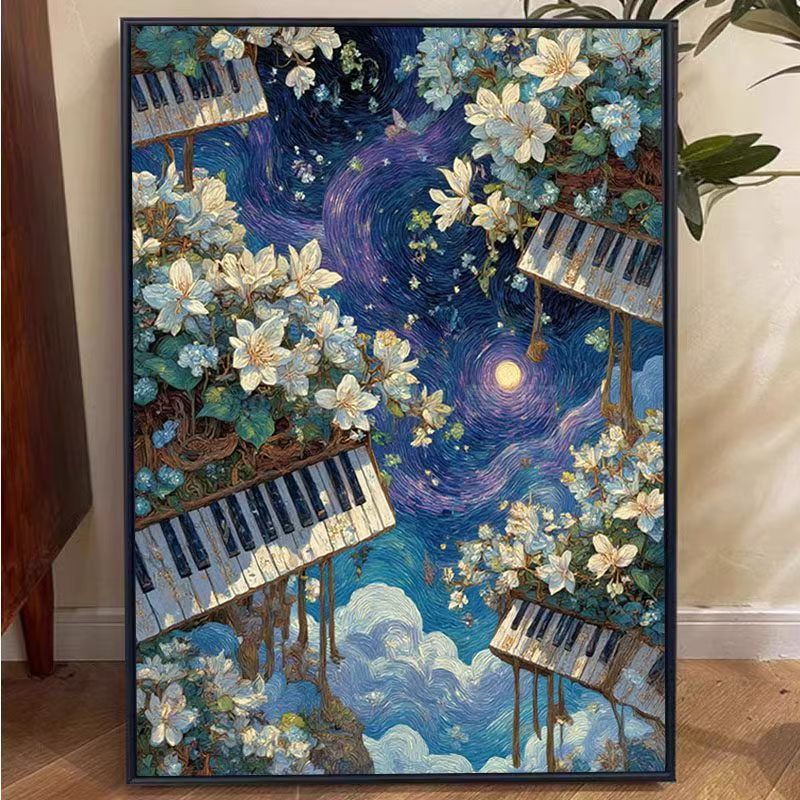Fantasy Landscape Piano Canvas Art Print Stornfield