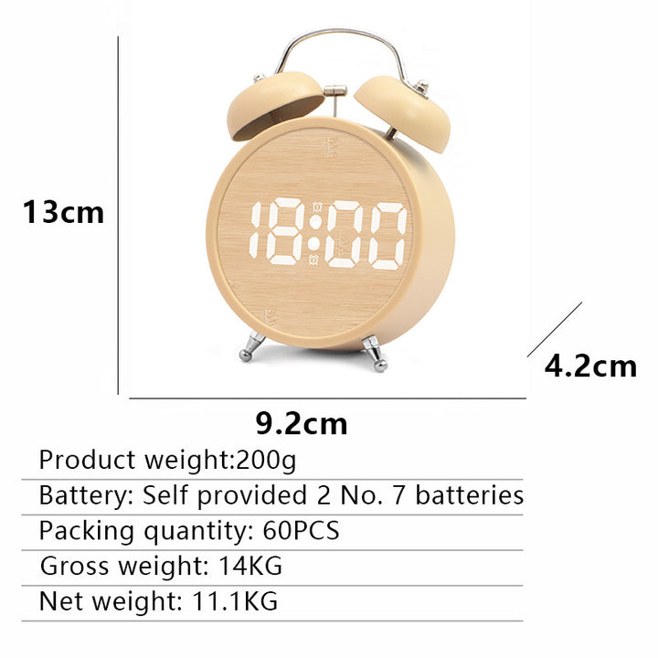 Digital Alarm Clock in Modern Design with Large LED Display Stornfield