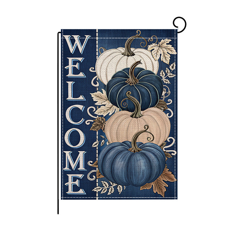 Outdoor Decorative Garden Flag Double-Sided Burlap-Texture Cardinal Welcome Banner