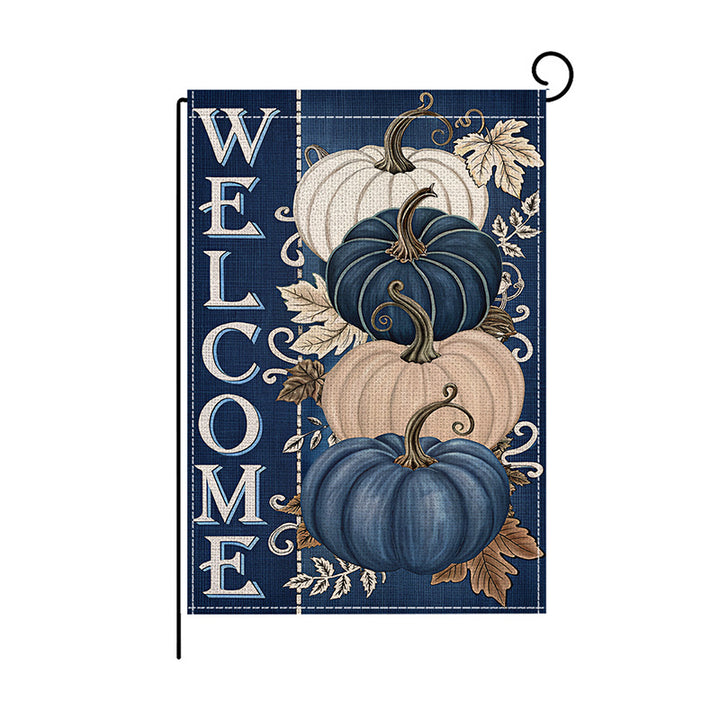 Outdoor Decorative Garden Flag Double-Sided Burlap-Texture Cardinal Welcome Banner