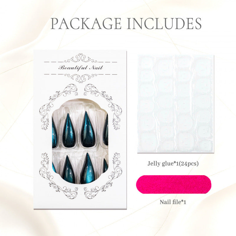 Premium Press-On Nail Set with Teardrop Design