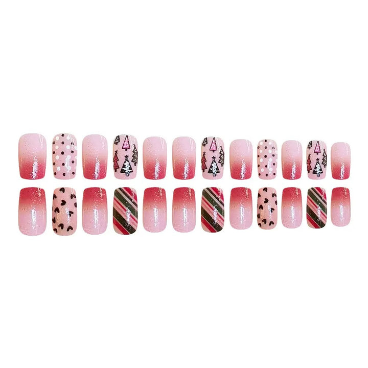 Artificial nail set with festive Christmas motifs and sparkling accents Stornfield
