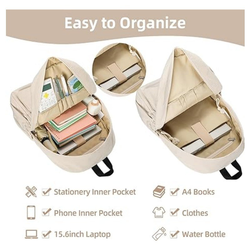 Cord backpack with deep storage and stylish accents Stornfield