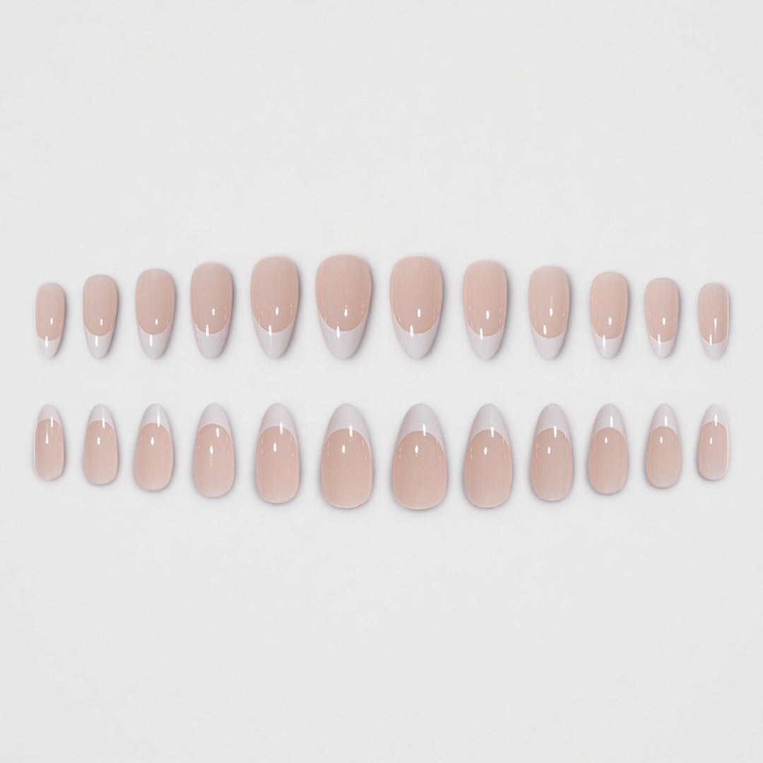 Elegant French Tip Press-On Nail Set Stornfield