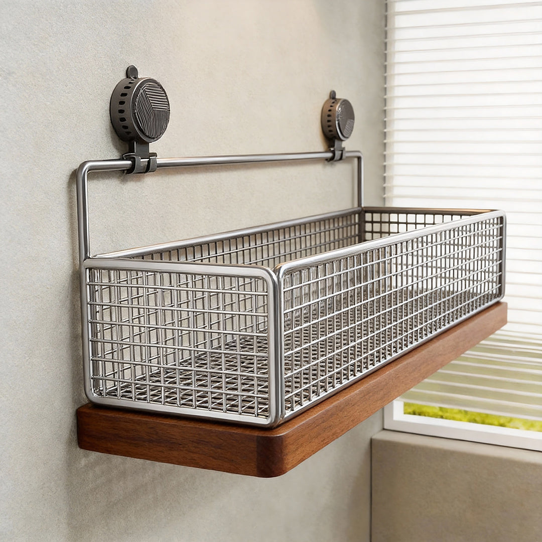Suction-Mount Vertical Mesh Cosmetic & Toiletry Organizer