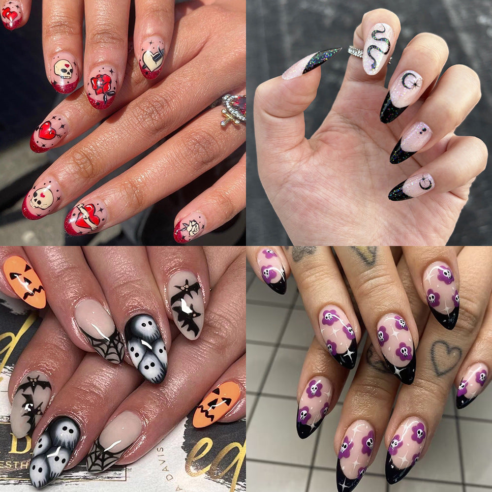 Halloween-Themed Artistic Press-On Nail Set Stornfield