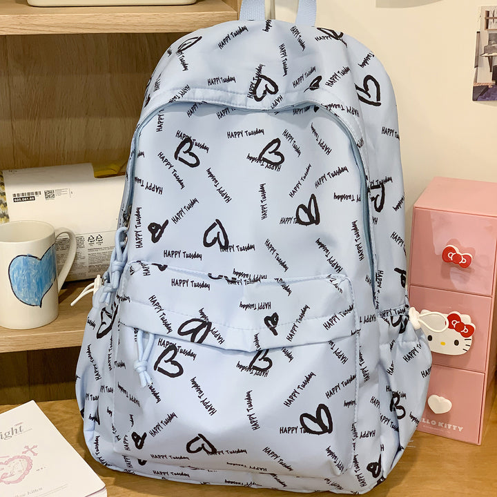 Playful Heart-Patterned Backpack Stornfield