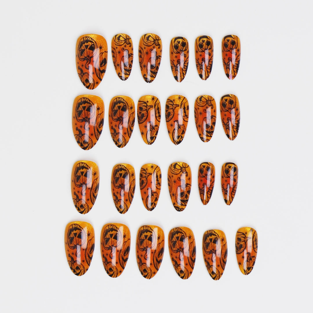 Halloween-Themed Press-On Nail Art