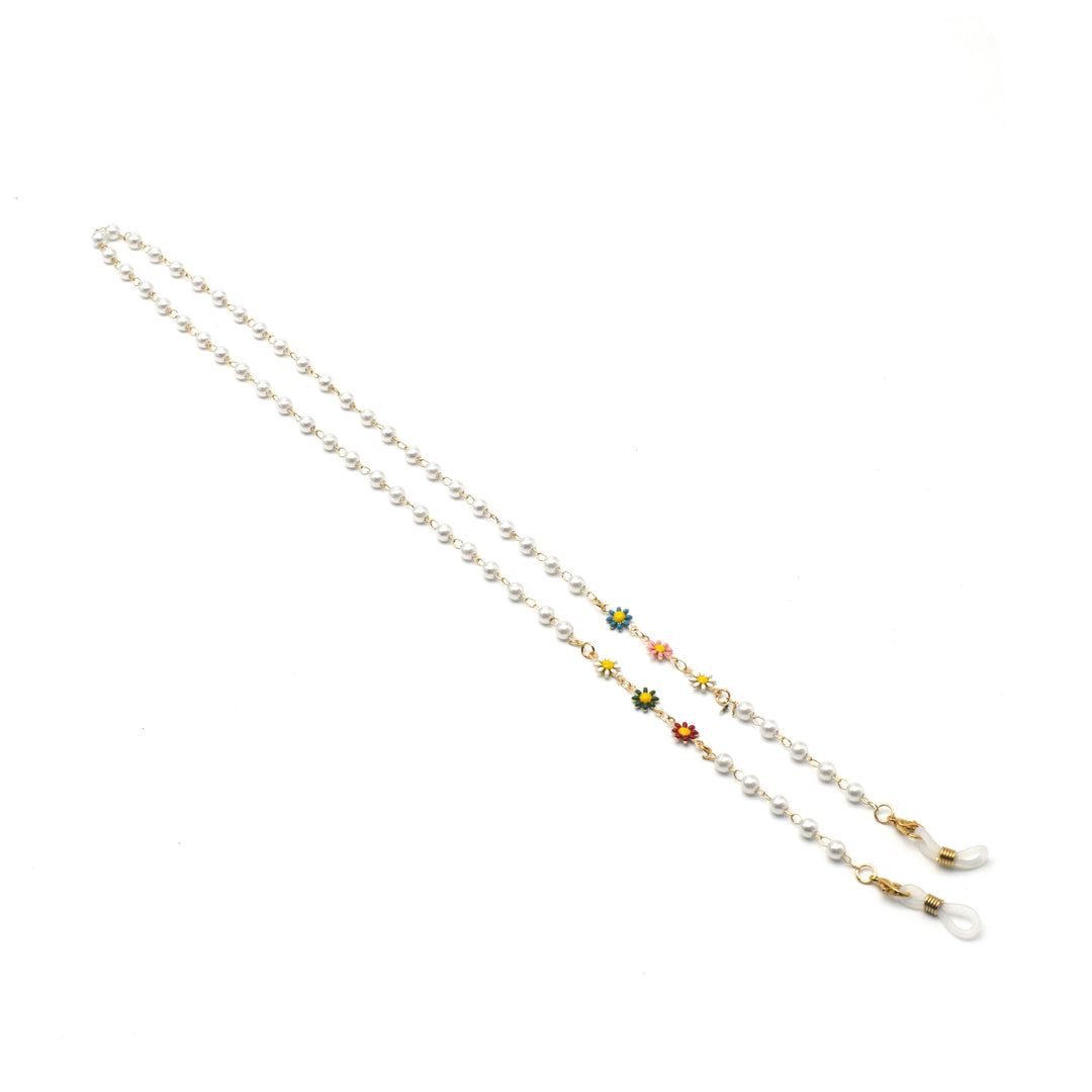 Elegant Pearl and Colorful Gemstone Eyewear Chain Stornfield