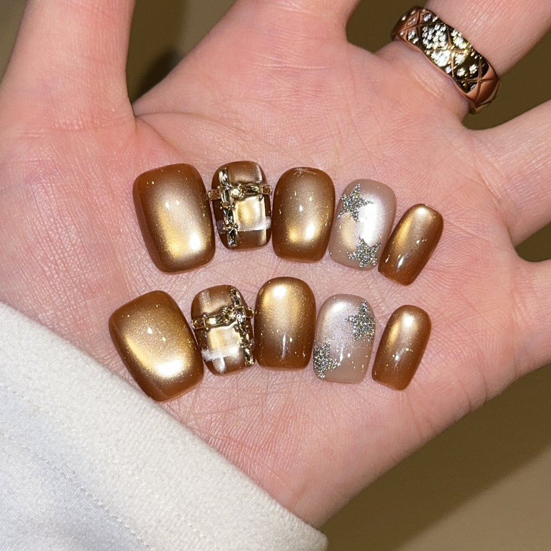 Artificial Nail Set with Glitter and Jewelry Accents Stornfield