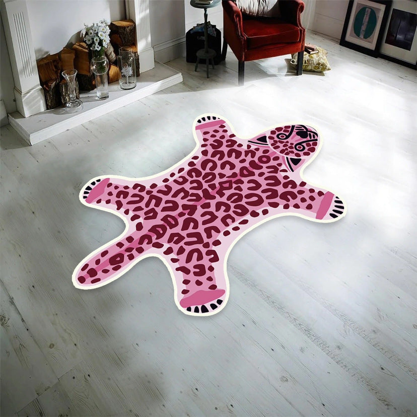 Leopard Print Plush Bath Mat