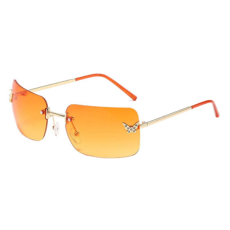Women elegant oversized sunglasses with woven golden frame Stornfield
