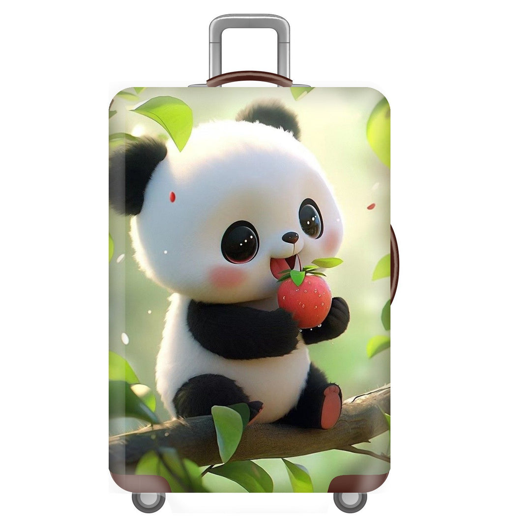 Unisex non-elastic suitcase cover for hard shell trolley with cute panda design, stretch protective cover with handle and wheel openings Stornfield