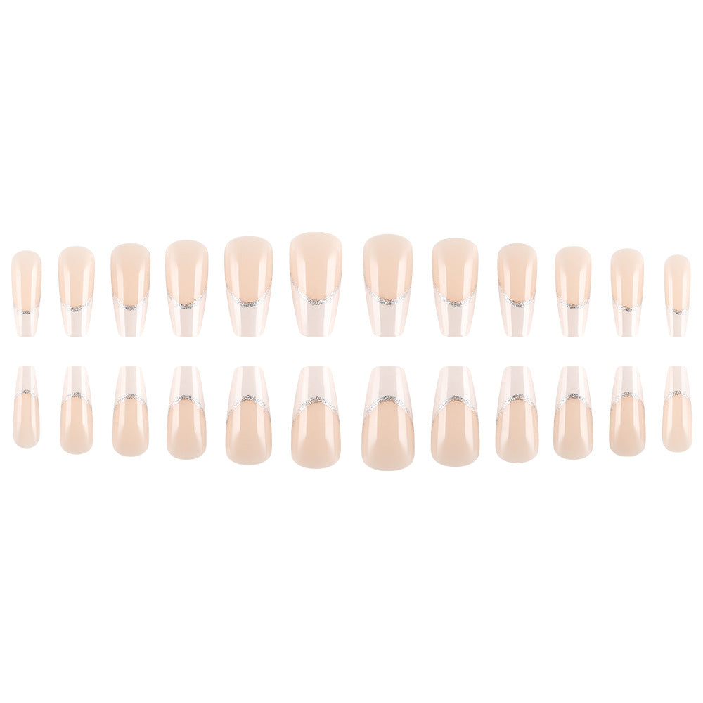 Elegant Press-On Nail Set with Rhinestone Accents Stornfield