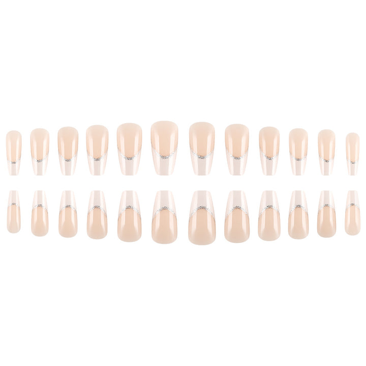 Elegant Press-On Nail Set with Rhinestone Accents Stornfield