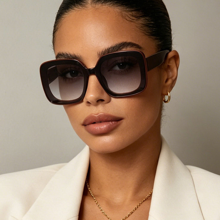 Women's square sunglasses with innovative transparent frame design Stornfield