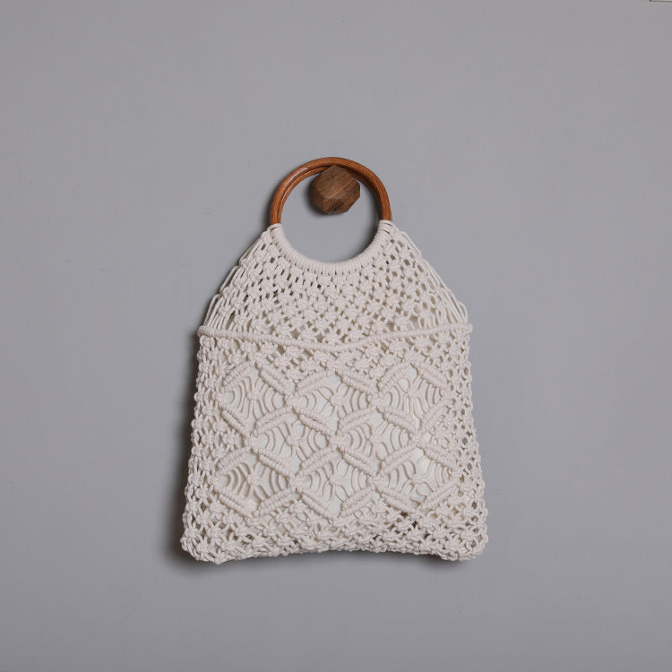 Macrame bag with wooden handle Stornfield