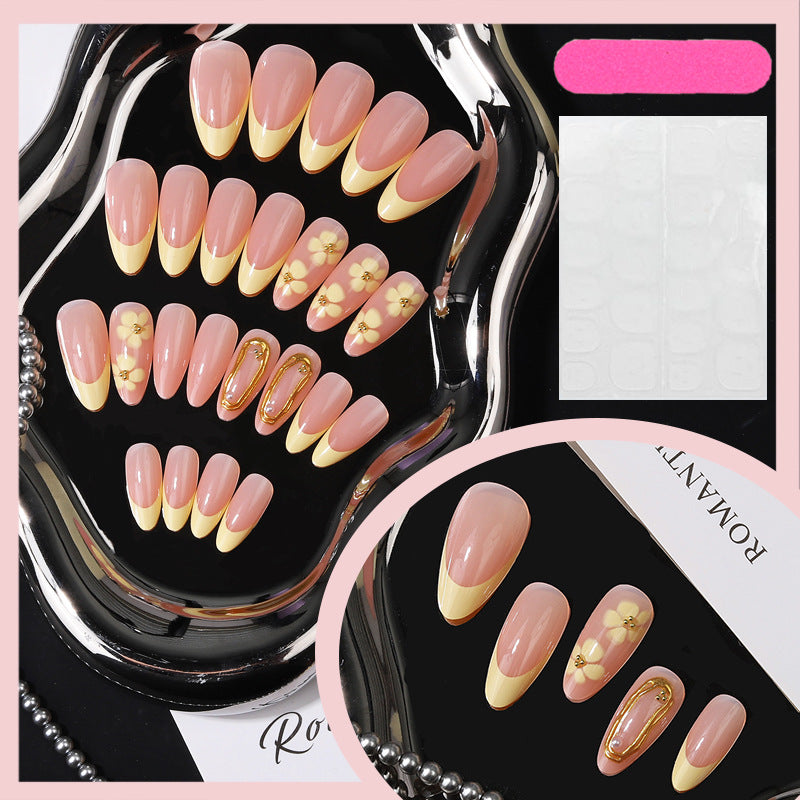 Elegant Floral Press-On Nail Set Stornfield