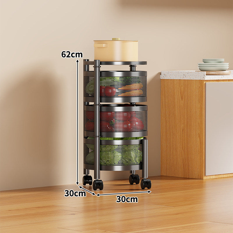 Slim Vertical Rolling Kitchen Mesh Organizer with Perforated Drawers