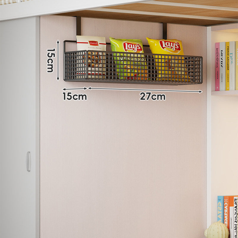 Under-Shelf Double-Tier Ventilated Mesh Hanging Storage Basket for Pantry and Bathroom