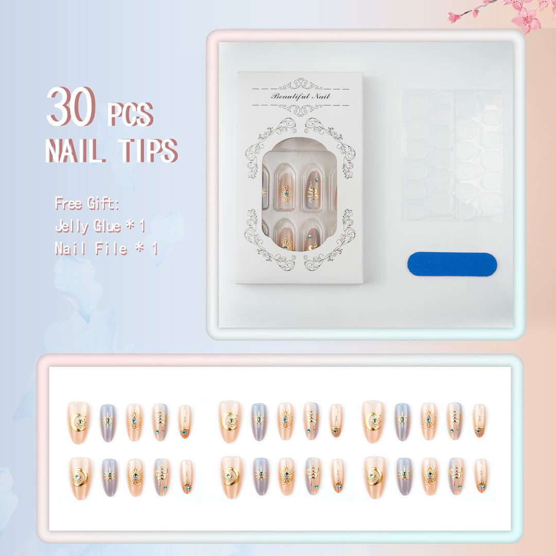 Glamorous artificial nails with luxurious accents Stornfield