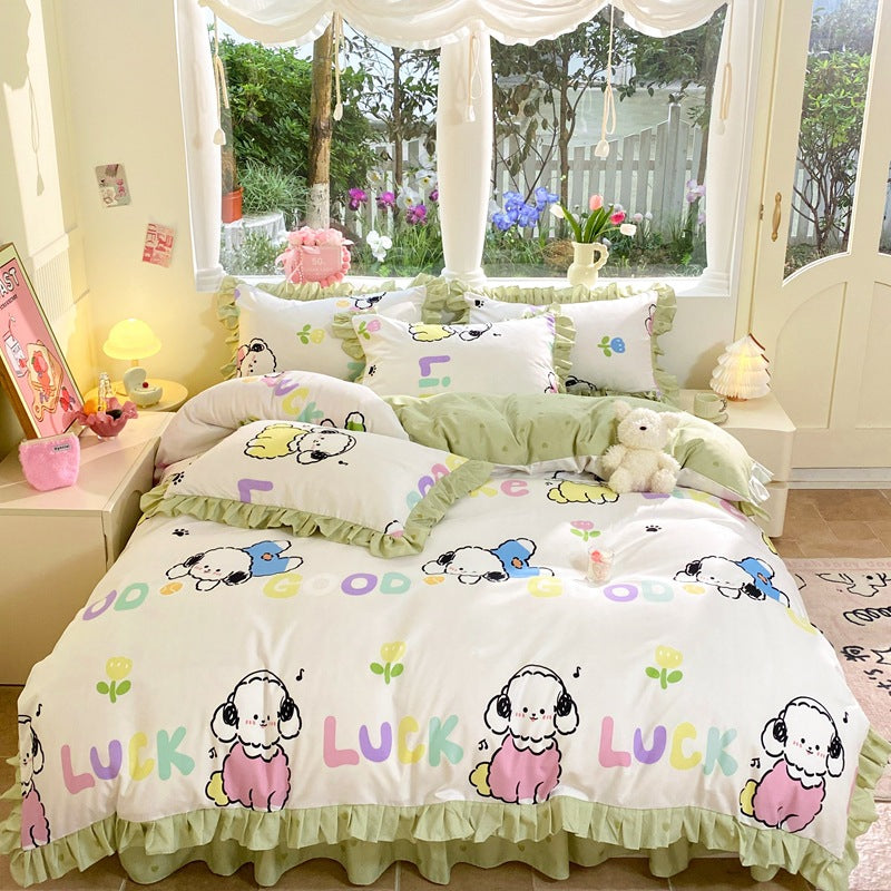 Children's Playful Strawberry Print Bedding Set