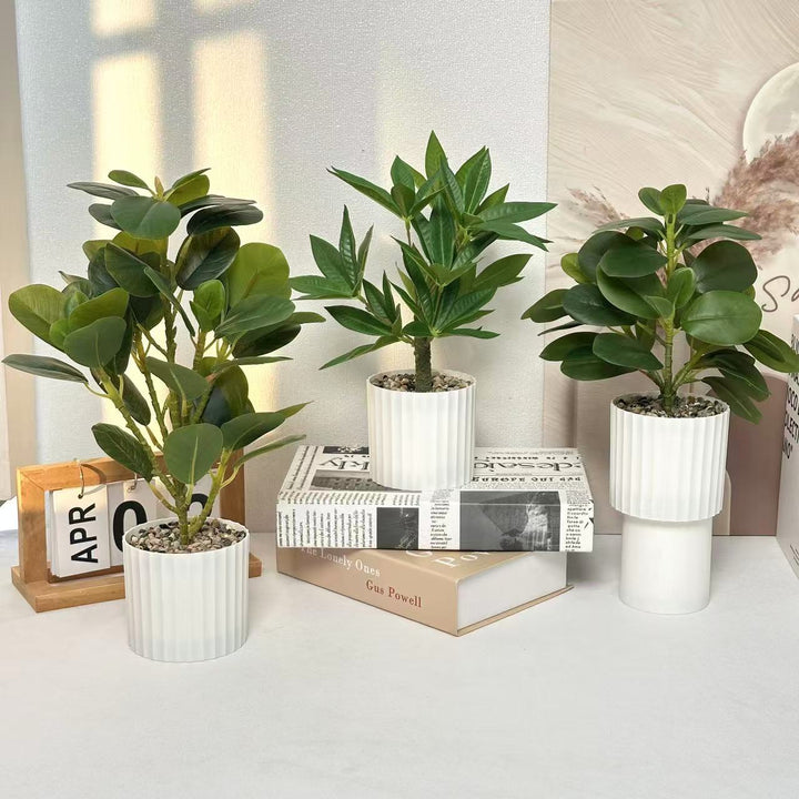 Decorative Faux Rubber Plant for Indoor Home Decor