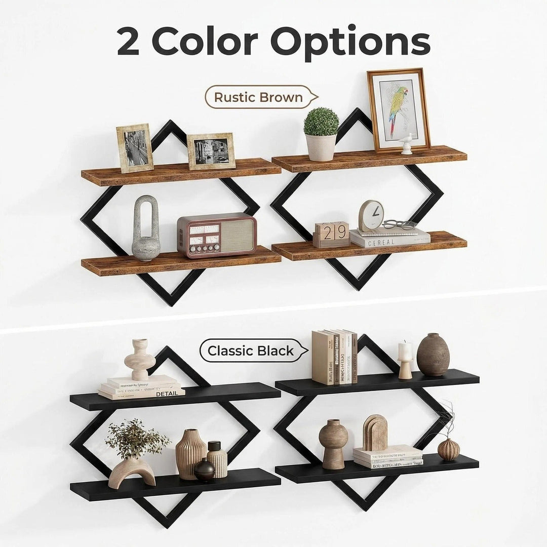 Wall shelf with modern zigzag design Stornfield