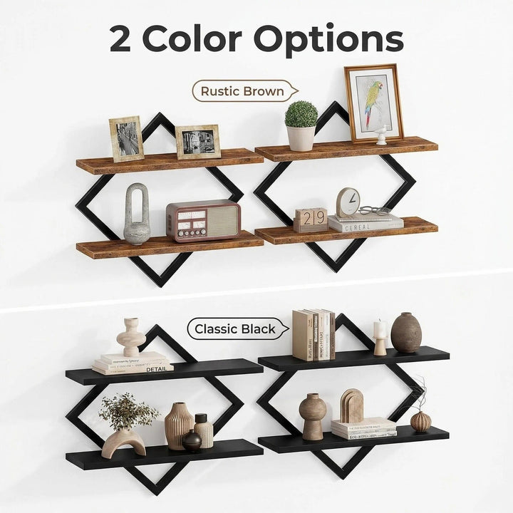 Wall shelf with modern zigzag design Stornfield