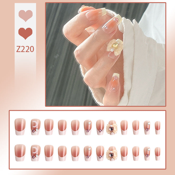Elegant Rhinestone-Embellished Press-On Nails