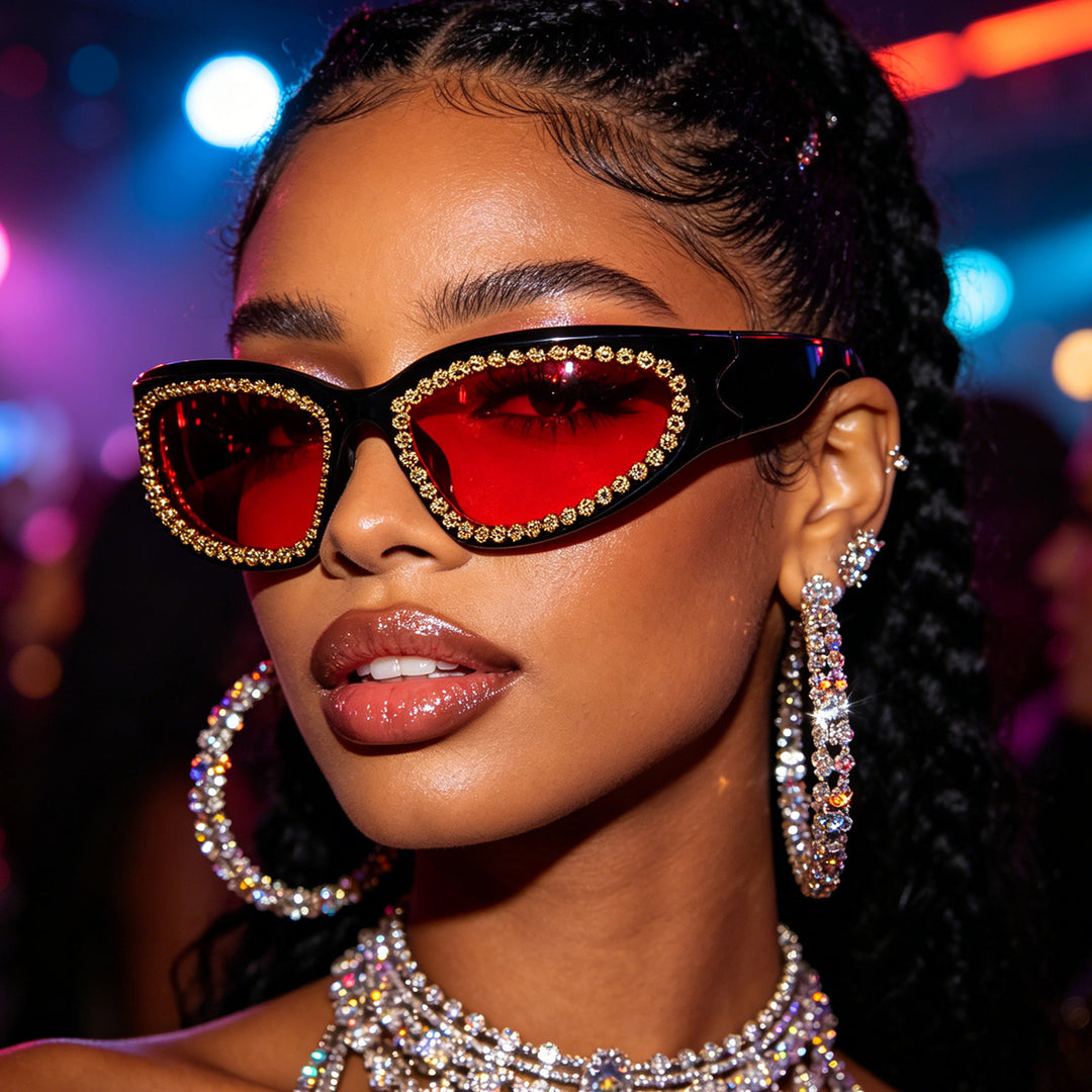 Women’s fashionable sunglasses with glamorous crystal frame Stornfield