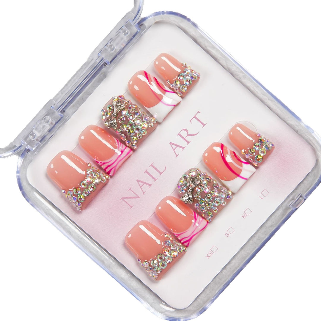 Glamorous Rhinestone Press-On Nail Design Set