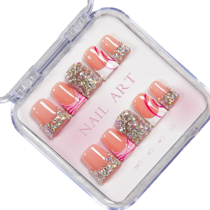 Glamorous Rhinestone Press-On Nail Design Set