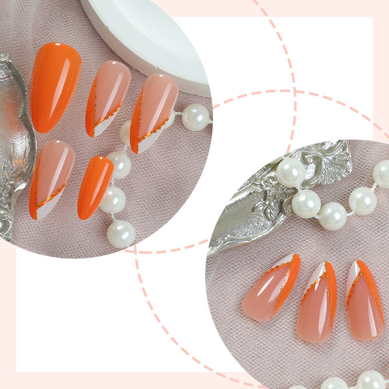 Nail set with elegant matte finish and golden accents Stornfield